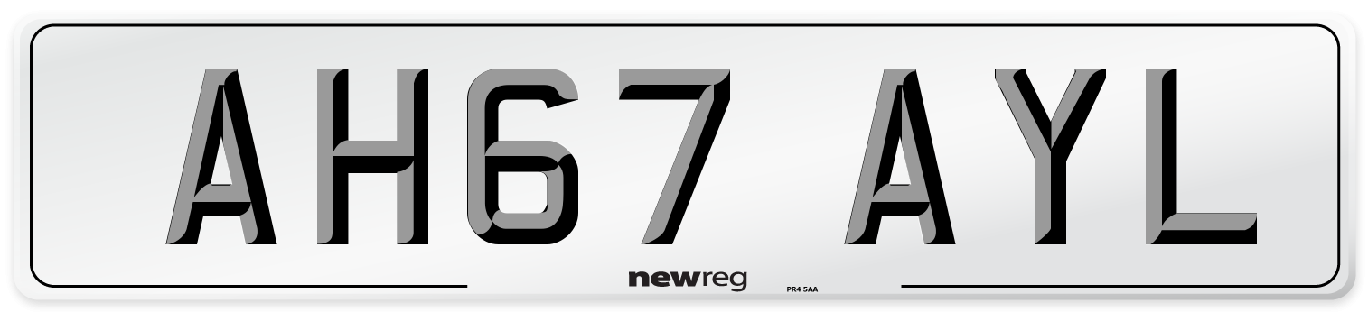 AH67 AYL Number Plate from New Reg